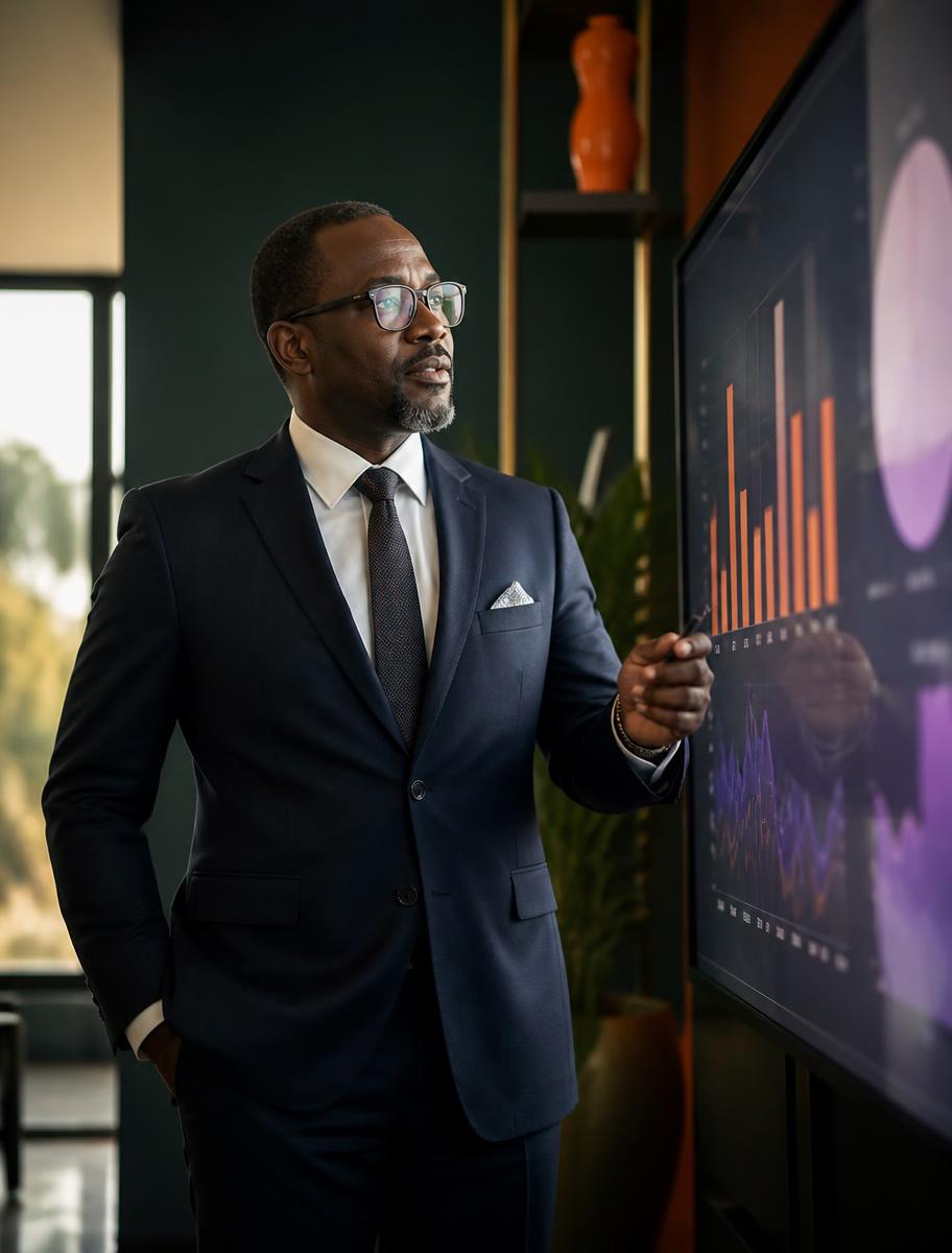 Un dirigeant analyse les informations de son entreprise