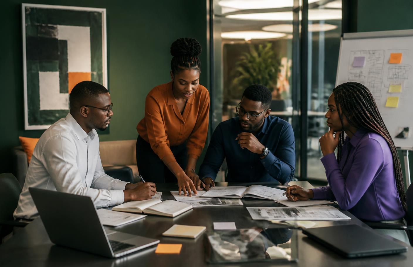 Une équipe réunie autour des projets de l’entreprise
